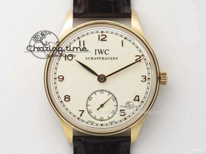 MIROTIME 0401 Casual Portuguese IW371405 ZF 1:1 Best Edition SS White Dial Silver Markers On Black Leather Strap A 7305